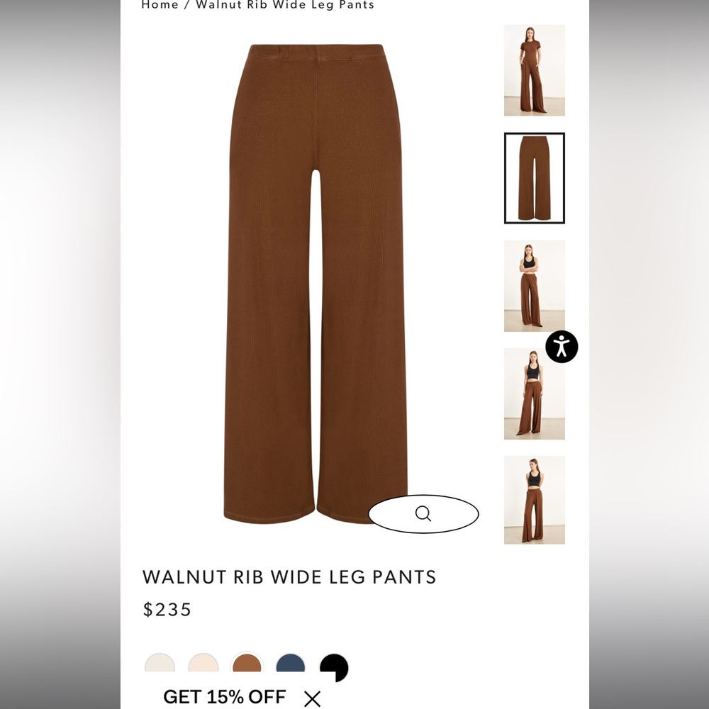 Ribbed wide leg pant